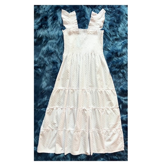 New! HILL HOUSE HOME Ellie Nap Midi Smocked Dress in White Swiss Dot - Picture 10 of 12